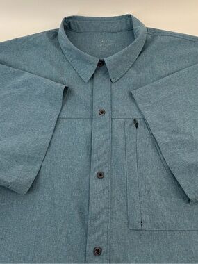 Light Teal Button-Up Short Sleeve Shirt - 2XL - NWOT